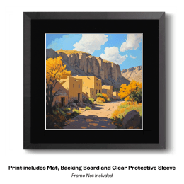 Adobe Under Cliffs Landscape art print